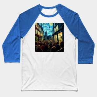 Starry Night in Diagon Alley Baseball T-Shirt
